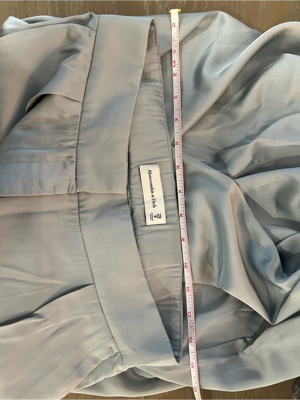A&F Sloane Tailored Wide Leg Light Blue Silky Pant - Picture 2 of 5